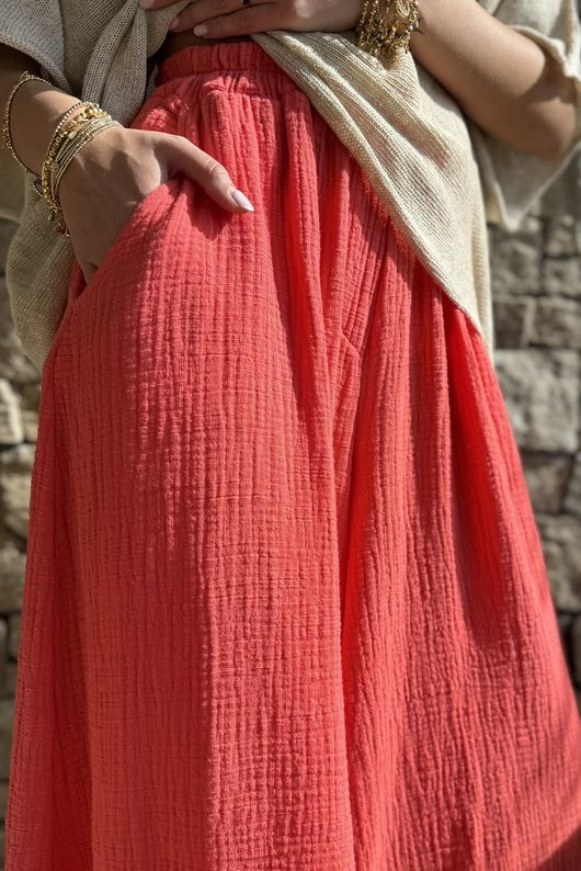 Tasha Cushion Cotton Balloon Barrel Pant Watermelon